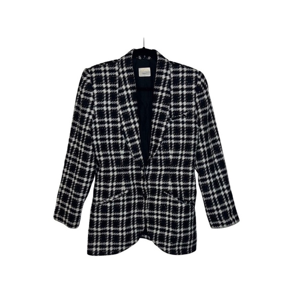 𝅺VINTAGE Relance 80’s Jacket Black and White Plead Size S - Picture 1 of 8